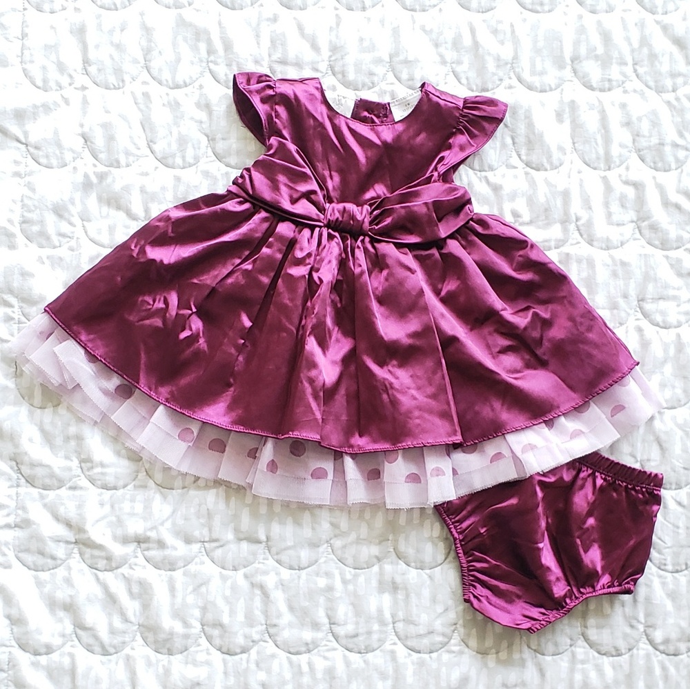 NWOT FAO gorgeous satin layered dress